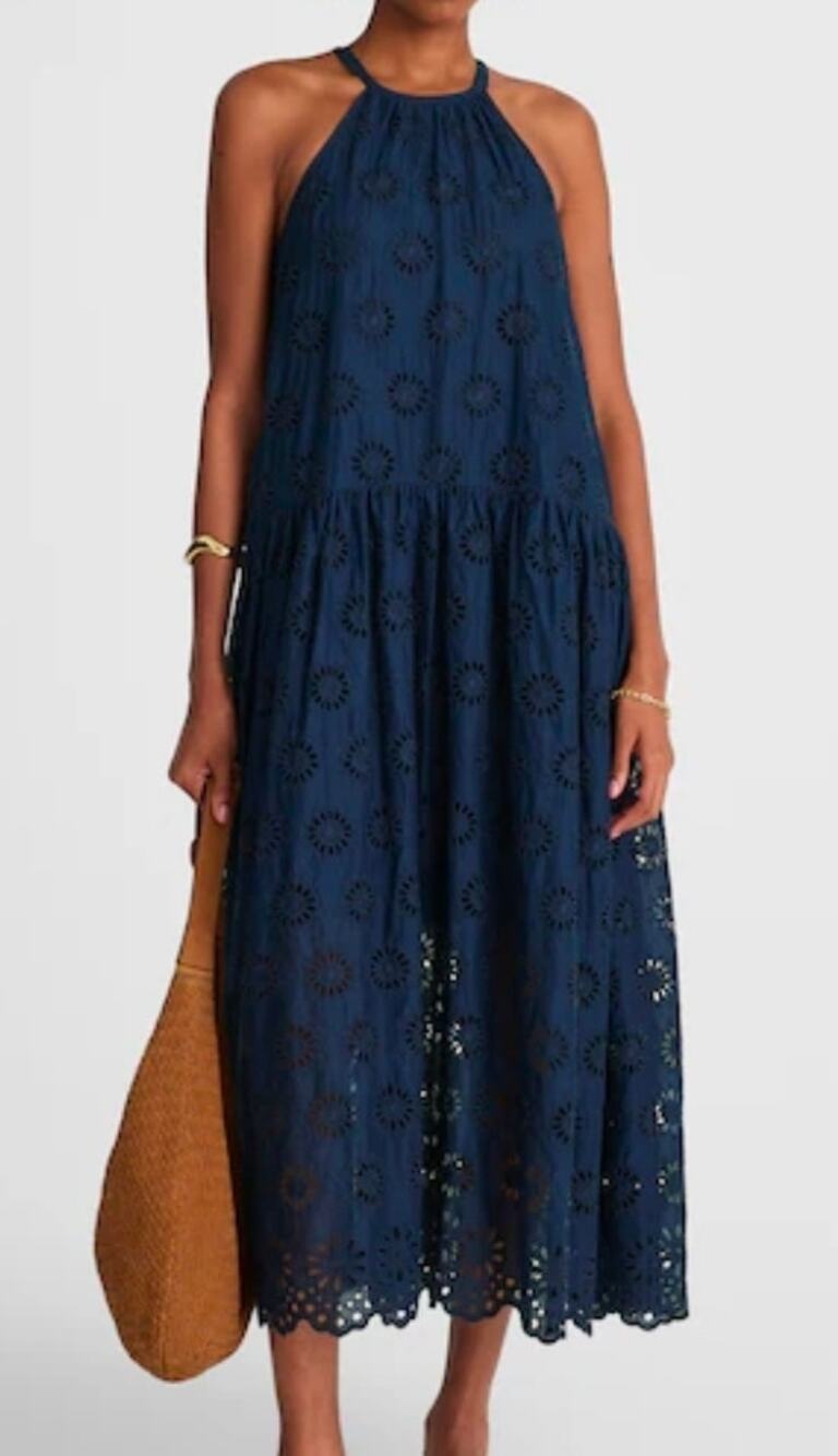 Madewell Embroidered Drop-Waist Maxi Dress Size M NWT
